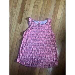 St. Johns Bay Active Pink Geometric Print Tank Top Keyhole Back Womens Medium